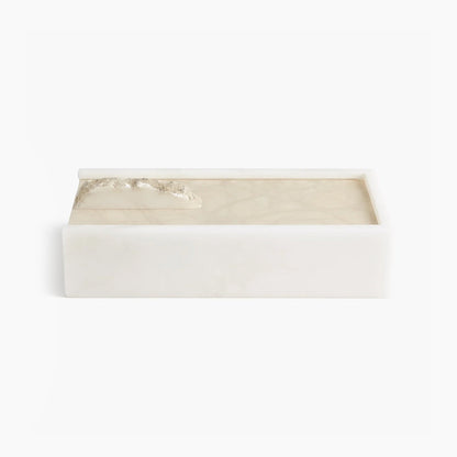 Alabaster Rectangle Box w/Rock Finial